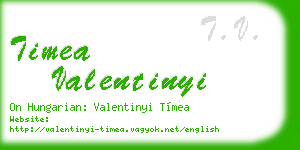 timea valentinyi business card